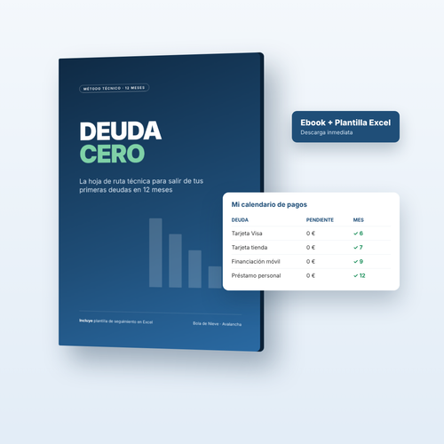 Deuda Cero: ebook en PDF y plantilla Excel con el calendario de pagos